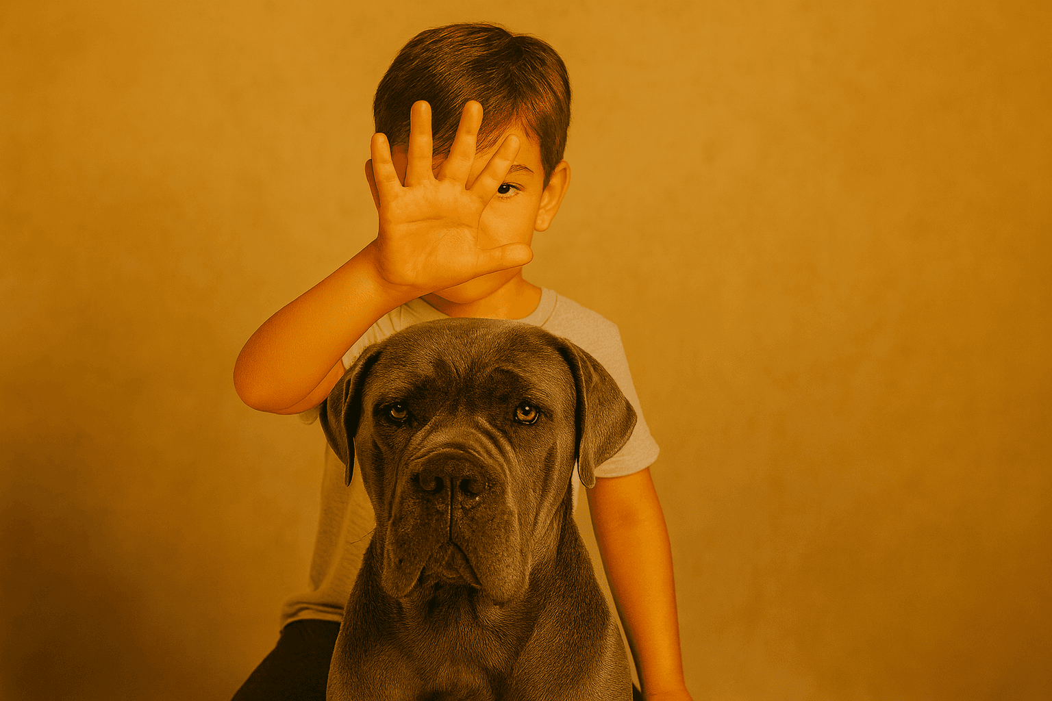 Fondo de un nino levantando la mano en senal de protección
